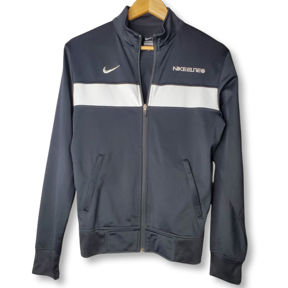 Nike Elite Zip Front Warm Up Jacket Black Sz Small